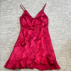 Satin Red Floral Dress size S